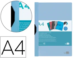 Liderpapel Carpeta Dossier con Pinza Lateral Celeste para 30 Hojas DIN A4