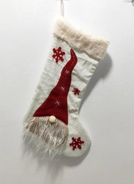 DKD Home Decor Pack de 6 Calcetines de Poliéster Blanco y Rojo 25x1x50 cm