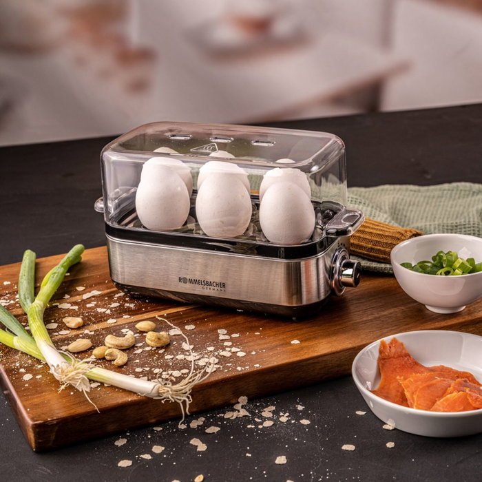 Rommelsbacher ER 600 Cocedora de huevos de acero inoxidable