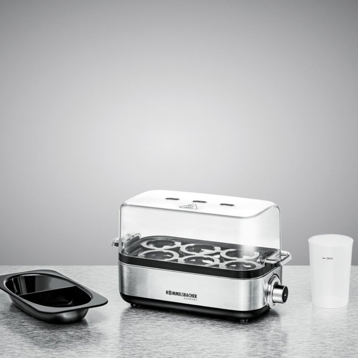 Rommelsbacher ER 600 Cocedora de huevos de acero inoxidable