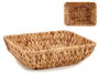 Giftdecor Centro de Mesa Rectangular de Paja sin Asa, Jacinto Acuático y Metal, Marrón, 30x22x9 cm (Set de 12)