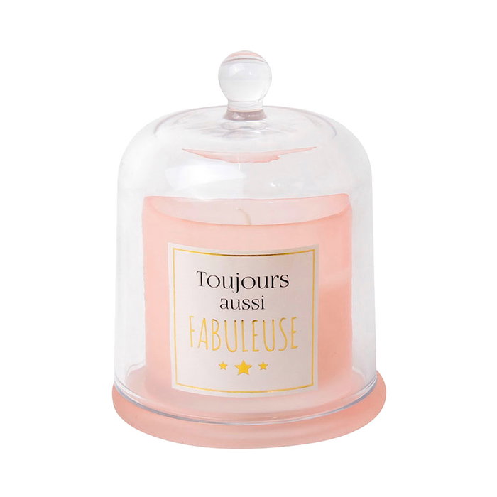 Home Deco Factory Vela con Campana de Cristal Aroma Ámbar