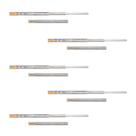 Emuca Lote de 5 juegos de guías para cajones, de bolas, altura 45mm, profundidad 550mm, extracción total, cierre suave, Cincado