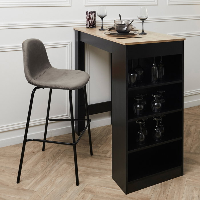 Home Deco Factory Taburete Bar Gris Giulia Colección Lounge