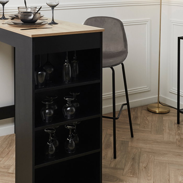 Home Deco Factory Taburete Bar Gris Giulia Colección Lounge