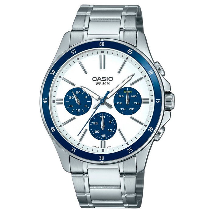 Casio MTP-1374D-7A2 con esfera blanca y correa gris Casio MTP-1374D-7A2 con esfera blanca y correa gris