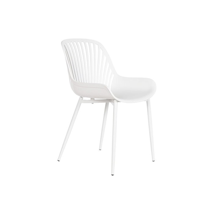 DKD Home Decor Silla de Metal y PP Blanco