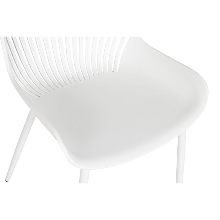 DKD Home Decor Silla de Metal y PP Blanco