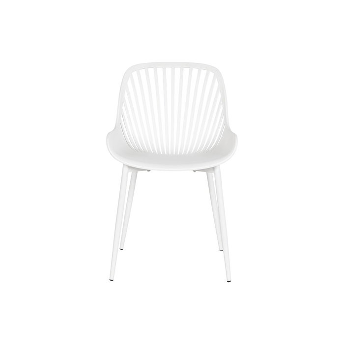DKD Home Decor Silla de Metal y PP Blanco