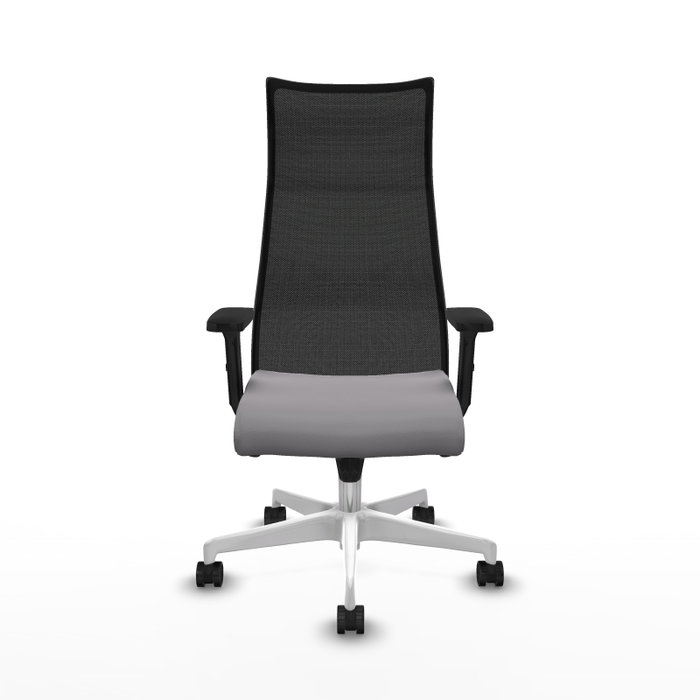 PIQUERAS Y CRESPO Sillón Albacete Gris y Negro con Mecanismo Sincro y Base Blanca