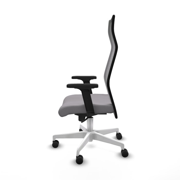 PIQUERAS Y CRESPO Sillón Albacete Gris y Negro con Mecanismo Sincro y Base Blanca