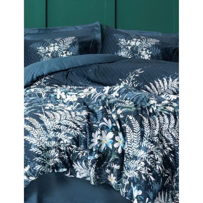 Aucune Juego de Cama 220x240 cm + 2 Fundas de Almohada 60x60 cm 100% Algodón Satén Verde ASI8684283425174