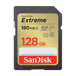 SanDisk Extreme SDXC Tarjeta de Memoria 128GB 180MB/s UHS-I U3 V30, Clase 10, Resistente, para Cámaras 4K UHD y Fotografía