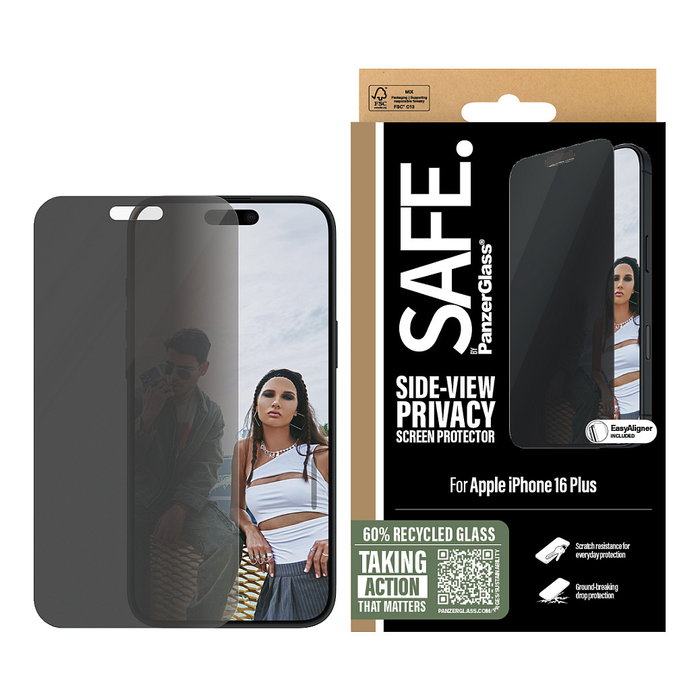 PanzerGlass SAFE Privacy iPhone 16 Plus UWF Protector Pantalla Vidrio Templado