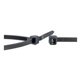 WKK Brida reutilizable de plástico negro 370x4,8 mm (100 unidades)