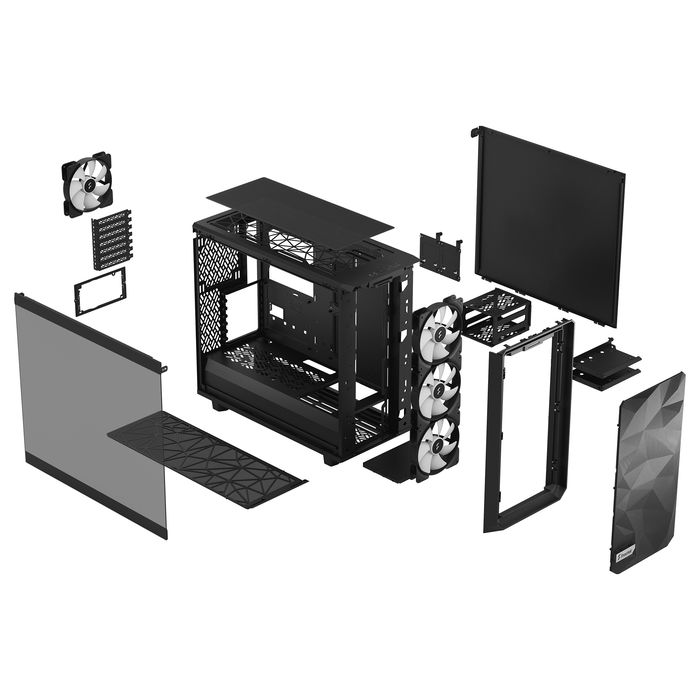 Fractal Design Meshify 2 Lite RGB Black Window Caja de PC ATX con Ventana Lateral y Iluminación Multicolor