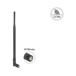 Delock Antena WiFi 90763, 2.4 GHz, 7 dBi, Omnidireccional, con Conector RP-SMA, Montaje Pared/Techo, Negro, para Uso en Interiores, Largo 290 mm