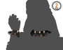Collar de cordón negro con símbolo de tesoro pirata