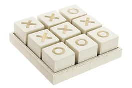 DKD Home Decor Juego de Mesa Tres en Raya Hueso y Mango