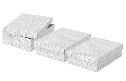 Esselte 628284 Pack 3 Cajas de Almacenamiento Blancas, 360x265x100mm