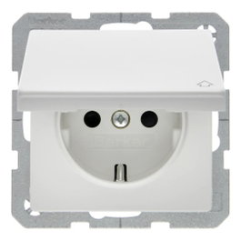 BERKER 47516089 SCHUKO-Steckdose con tapa abatible Blanco