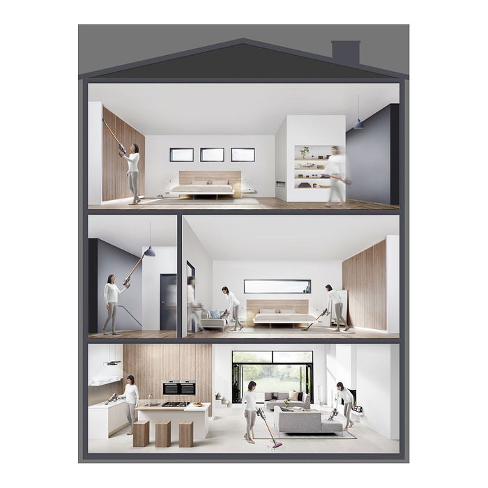 Dyson Cyclone V10 Absolute Aspiradora Escoba Sin Bolsa 2 en 1, Cobre/Níquel, 60 Min Autonomía, 150 AW Succión, para Alfombra y Suelo Duro