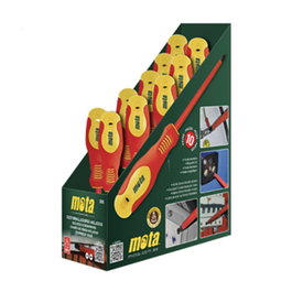 Mota Herramientas Destornilladores Aislados Dix 1000V, Juego Profesional de 10 Piezas en Expositor (6 Planos, 4 Phillips) - Modelo Dix