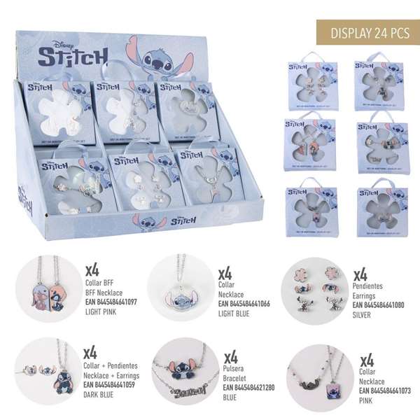 Cerdá Juego de Bisutería Stitch, Diseños 1 a 6, 4 Unidades de Cada (Blue), Juguete para Niños +36 Meses Cerdá Juego de Bisutería Stitch, Diseños 1 a 6, 4 Unidades de Cada (Blue), Juguete para Niños +36 Meses