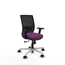 PIQUERAS Y CRESPO Silla de oficina Yunquera con mecanismo Sincro, Morado y Negro