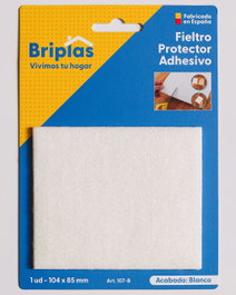 BRIPLAS Fieltro Adhesivo Rectangular 104x85 mm Blanco