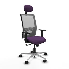PIQUERAS Y CRESPO Silla de oficina Zulema con Mecanismo Sincro, Morada y Gris