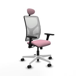 PIQUERAS Y CRESPO Silla de oficina Motilla con mecanismo Sincro, Rosa y Blanco