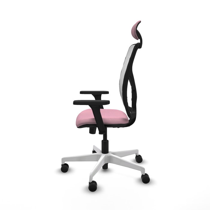 PIQUERAS Y CRESPO Silla de oficina Motilla con mecanismo Sincro, Rosa y Blanco