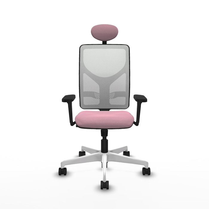 PIQUERAS Y CRESPO Silla de oficina Motilla con mecanismo Sincro, Rosa y Blanco
