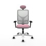 PIQUERAS Y CRESPO Silla de oficina Motilla con mecanismo Sincro, Rosa y Blanco