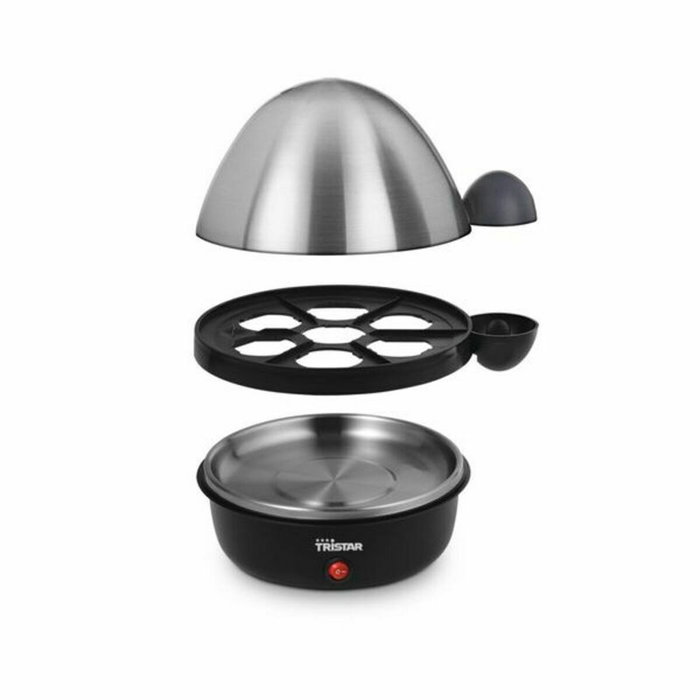 Tristar EK-3076 Cocedor de huevos para 7 huevos, Negro y Acero inoxidable