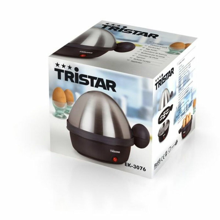 Tristar EK-3076 Cocedor de huevos para 7 huevos, Negro y Acero inoxidable