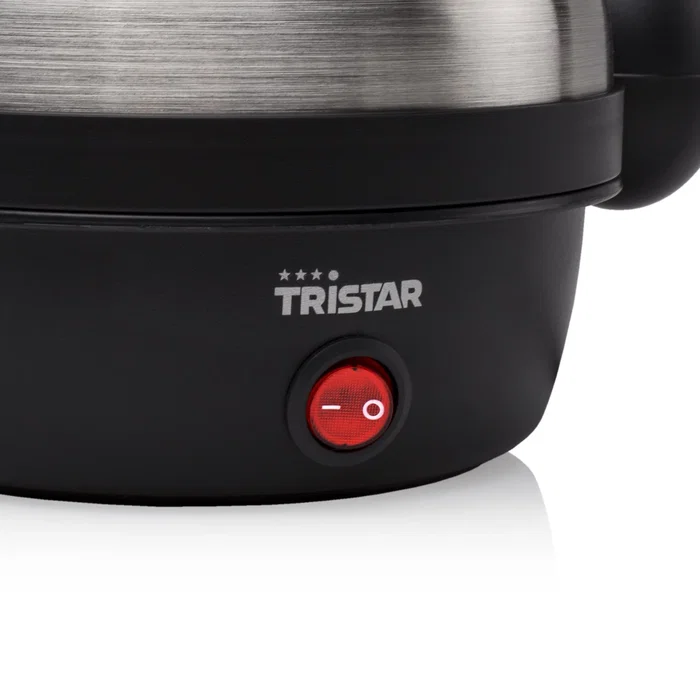 Tristar EK-3076 Cocedor de huevos para 7 huevos, Negro y Acero inoxidable