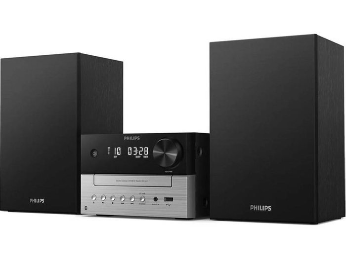 PHILIPS Microcadena BT USB 15W Reproductor Bluetooth y USB, Potencia de Sonido 15 Vatios