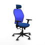PIQUERAS Y CRESPO Silla de oficina Jorquera Azul con mecanismo Sincro/Traslack y brazos 3D