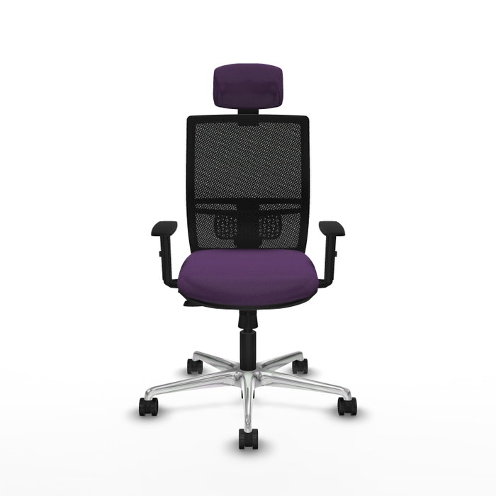PIQUERAS Y CRESPO Silla de oficina Yunquera Morado y Negro con mecanismo Sincro/Traslack