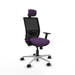 PIQUERAS Y CRESPO Silla de oficina Yunquera Morado y Negro con mecanismo Sincro/Traslack