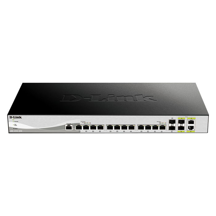 D-Link DXS-1210-16TC/E - Conmutador Smart Managed L2 de 16 Puertos (12x 10GBase-T, 4x SFP+/Combo), 10 Gigabit, Montaje en Rack, 320 Gbps D-Link DXS-1210-16TC/E - Conmutador Smart Managed L2 de 16 Puertos (12x 10GBase-T, 4x SFP+/Combo), 10 Gigabit, Montaje en Rack, 320 Gbps