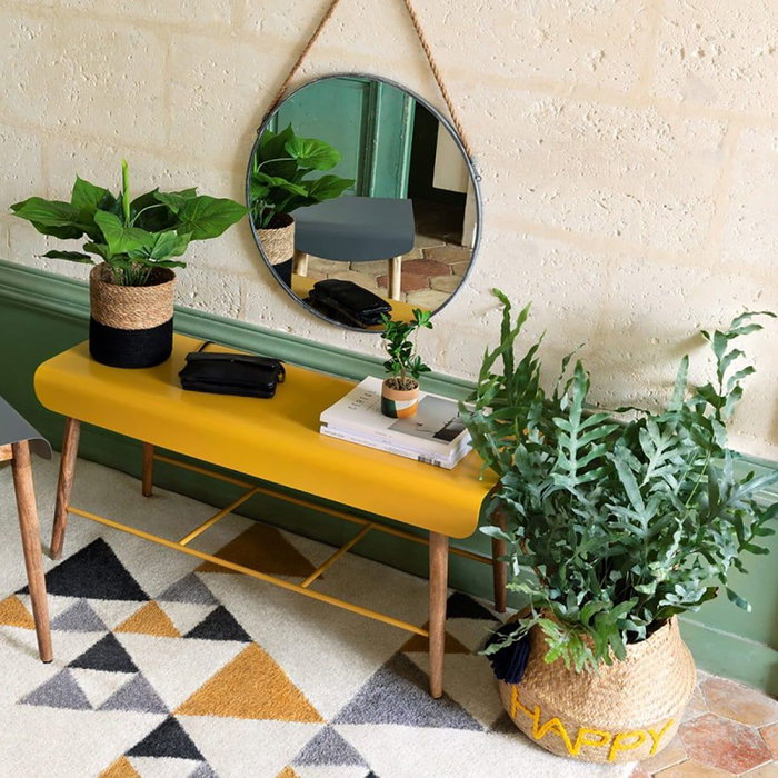 Atmosphera Espejo Redondo Metal con Cuerda ø55 cm Vidrio Metal