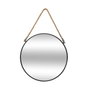 Atmosphera Espejo Leningrado redondo de metal negro con cuerda de 55 cm