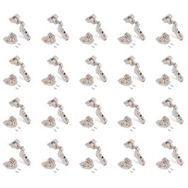 Emuca Lote de 20 bisagras supercodo X91 con cierre suave y suplementos Euro, Altura 0, Acero, Niquelado