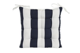 DKD Home Decor Cojin Silla Terraza Y Jardin Azul Marino Blanco Poliester 40 x 7 x 40 cm