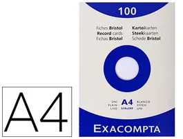 Exacompta Cartulina Blanca Din A4 205 Gr Paquete 100 Unidades