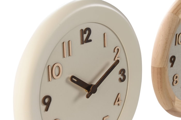 DKD Home Decor Reloj de Pared de Madera 3D Silencioso (Pack de 2)