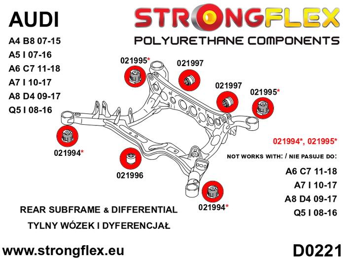 StrongFlex STF021996A Silentblock Diferencial Trasero/Delantero Sport